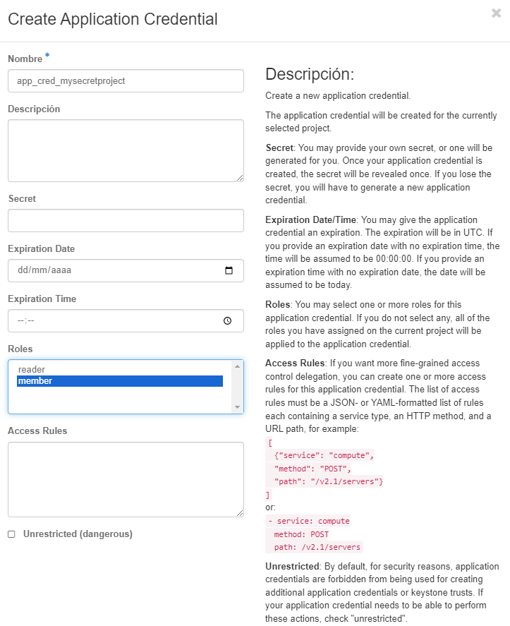 OpenStack App Credentials